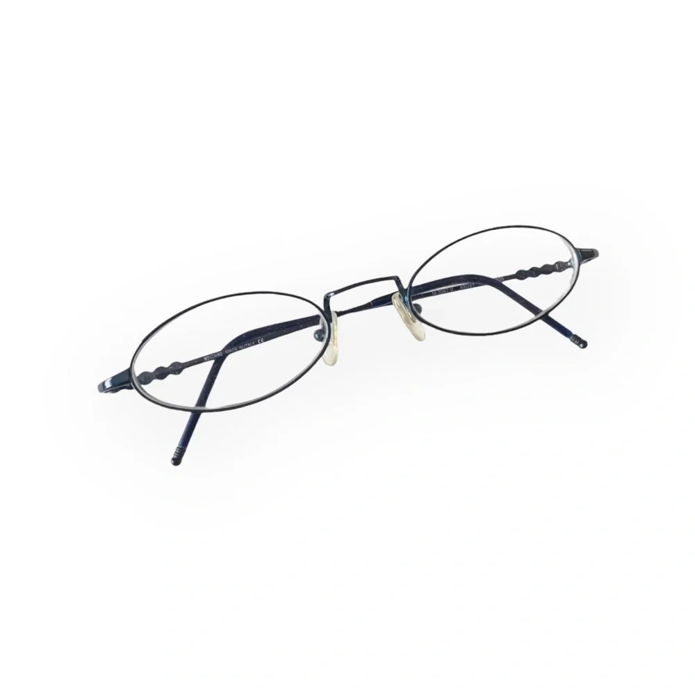 new Moschino ☻ Metal Emojis Eyeglass Frames ☻ Peace Love Yin Yang Smiley ☻︎ Navy